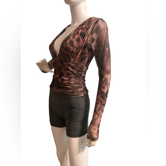 WINDSOR
Sassy Style Print Mesh Long Sleeve Top color MULTI - Picture 5 of 9